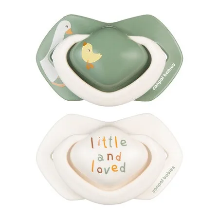 Canpol Babies Suzeta din silicon simetrica Light Touch Goose 6-18 luni – 2 buc — preț și oferte