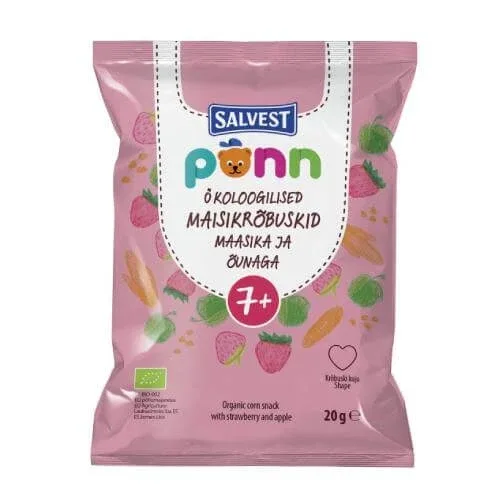 SALVEST PÕNN BIO chipsuri cu căpșuni, 20 g — preț și oferte