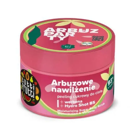 FARMONA TUTTI FRUTTI Exfoliant hidratant pentru corp cu zahăr pepene roșu și verbină + Hydro Shot B5, 300g — preț și oferte