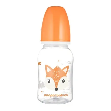 Biberon cu gat ingust PP Cute Animals 120 ml Orange – Canpol CANPOL BABIES — preț și oferte