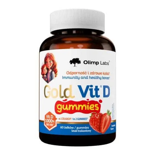 Olimp Gold Vit D Vitamina D Jeleu cu aromă de căpșuni, 60 buc Olimp Labs — preț și oferte