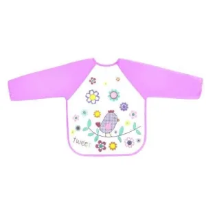 Bocioland bavetă din pânză de ulei cu mâneci Bird 6m + violet