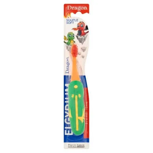 Elgydium Dragon Souple periuță de dinți moale pentru copii 2-6 ani moale, 1 buc. — preț și oferte