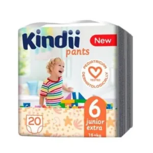 Kindii Pants Junior Extra scutece mărimea 6, 15+kg, 20 buc