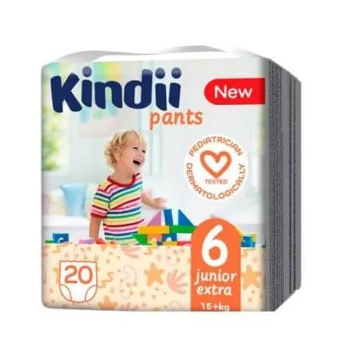 Kindii Pants Junior Extra scutece mărimea 6, 15+kg, 20 buc — preț și oferte