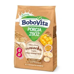 BoboVita Porcja zboża Fulgi de ovăz delicați și lăptoși cu orez mango-maracuja-banană, 210g
