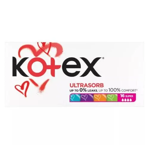 KOTEX Ultra Sorb Super Tampoane, 16 buc — preț și oferte