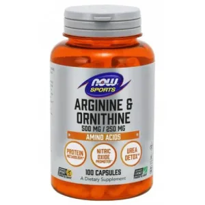 NOW FOODS Sports Arginină și ornitină 500mg, 100 capsule