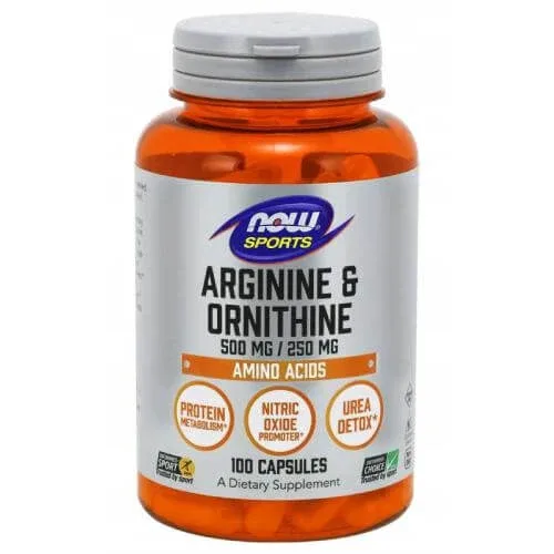 NOW FOODS Sports Arginină și ornitină 500mg, 100 capsule — preț și oferte