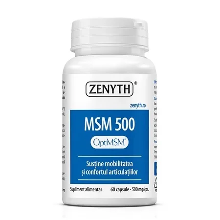 MSM 500 mg – 60 capsule vegetale, Zenyth — preț și oferte