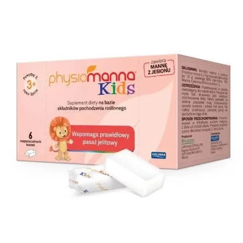 Physiomanna Kids Constipație cuburi dizolvabile pentru copii, 6 buc Solinea — preț și oferte