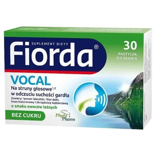 Fiorda Vocal cu aromă de fructe de pădure, 30 pastiluțe Phytopharm — preț și oferte
