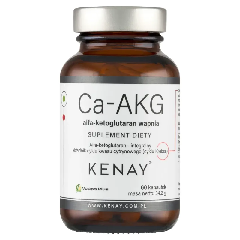 Ca-AKG, alfa-cetoglutarat de calciu, 60 capsule, Kenay — preț și oferte