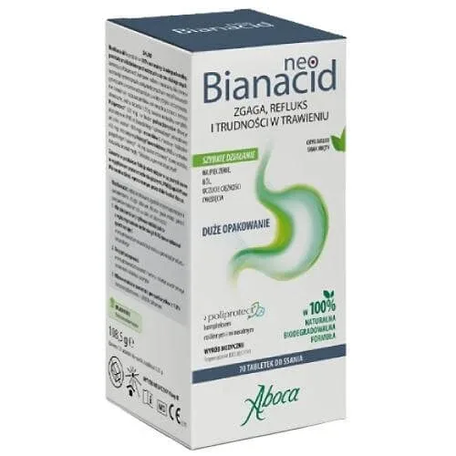 NeoBianacid Arsuri la stomac, reflux și dificultăți digestive, 70 pastiluțe ABOCA — preț și oferte