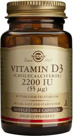 Solgar Vitamin D3 (Cholecalciferol) Vitamina pentru Întărirea Sistemului Imunitar & Sănătatea Oaselor 2200iu 50 capsule veget — preț și oferte