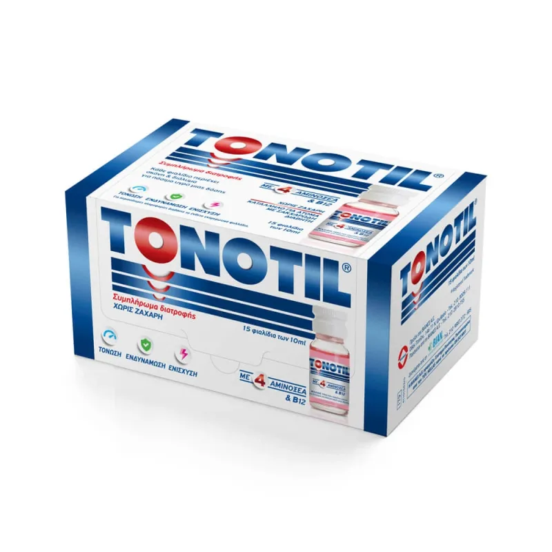 Tonotil 4 Aminoacizi Multivitamine pentru Energie, 15 fiole x 10 ml, Vianex — preț și oferte