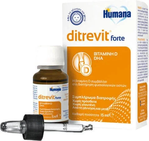 Humana Ditrevit Forte Vitamina pentru Întărirea Sistemului Imunitar & Sănătatea Oaselor 15ml — preț și oferte
