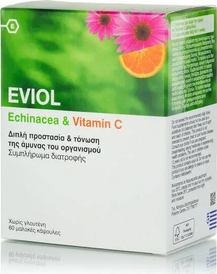 Eviol Echinacea & Vitamin C Supliment pentru Întărirea Sistemului Imunitar 60 softgels — preț și oferte