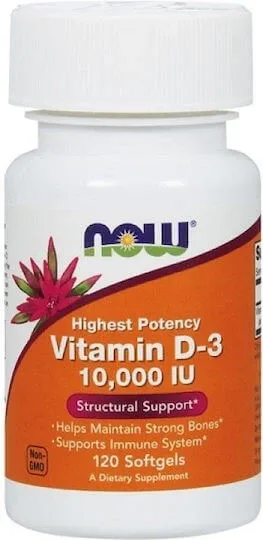 Now Foods Vitamin D-3 Vitamina pentru Întărirea Sistemului Imunitar & Sănătatea Oaselor 10000iu 120 softgels — preț și oferte
