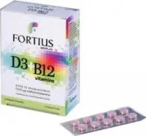 Geoplan Nutraceuticals Fortius D3 & B12 2500iu 1000mg Multivitamină pentru Energie, Întărirea Sistemului Imunitar & Sistemul Nervos 2500iu 1000mg 30 Tablete
