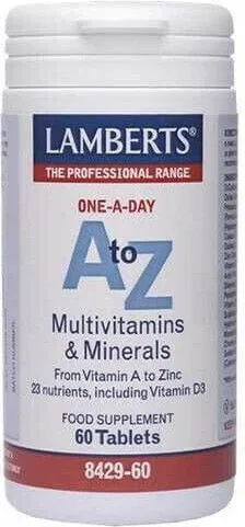 Lamberts A to Z Multivitamins Multivitamină pentru Energie, Întărirea Sistemului Imunitar & Sănătatea Oaselor Multivitamine și minerale 60 Tablete — preț și oferte