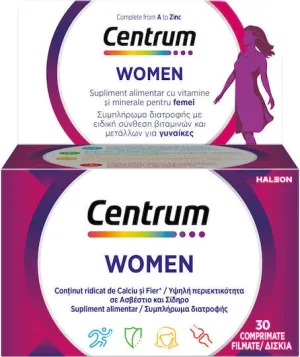 Centrum Women Multivitamină Special creată pentru femeie pentru Energie & Întărirea Sistemului Imunitar 30 Tablete