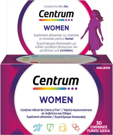 Centrum Women Multivitamină Special creată pentru femeie pentru Energie & Întărirea Sistemului Imunitar 30 Tablete — preț și oferte