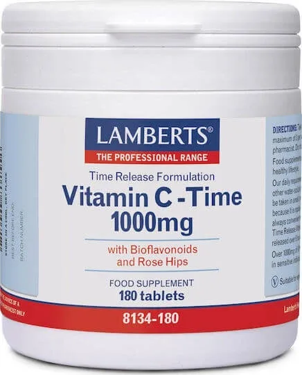 Lamberts Vitamin C Time Vitamina pentru Întărirea Sistemului Imunitar, Pielea & Acțiune Antioxidantă 1000mg 180 Tablete — preț și oferte