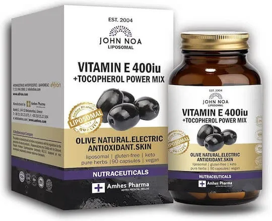 John Noa Liposomal Vitamin E Vitamina pentru Pielea & Acțiune Antioxidantă 400iu 90 capsule veget — preț și oferte