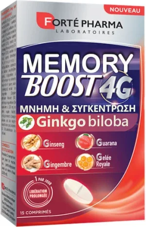 Forte Pharma Memory Boost 4g Supliment Alimentar pentru Memorie și Concentrare 15 Tablete