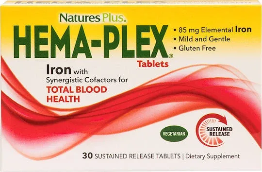 Nature's Plus Hema-Plex Fier cu Factori Sinergici Σίδηρος 30 Comprimate — preț și oferte