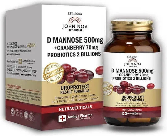 John Noa D-Mannose 500mg+Cranberry 70mg+Probiotics 2Billions Supliment Alimentar Special 30 capace — preț și oferte