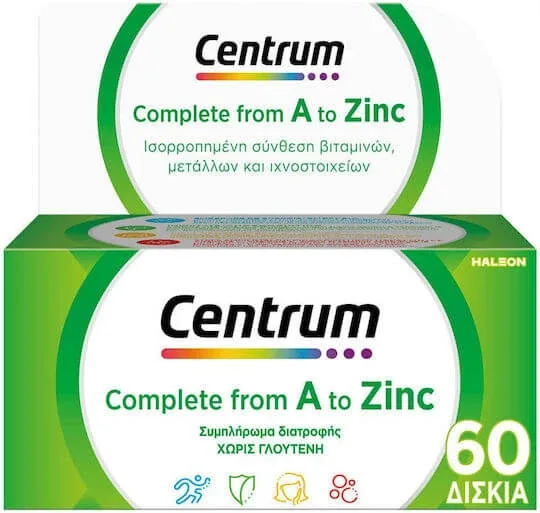 Centrum Complete From A To Zinc Multivitamină Cu vitamine și minerale pentru Energie & Întărirea Sistemului Imunitar 60 Tablete — preț și oferte