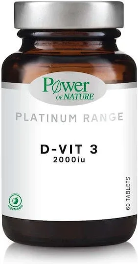 Power Of Nature Platinum Range D-Vit 3 Vitamina pentru Întărirea Sistemului Imunitar & Sănătatea Oaselor 2000iu 60 Tablete — preț și oferte