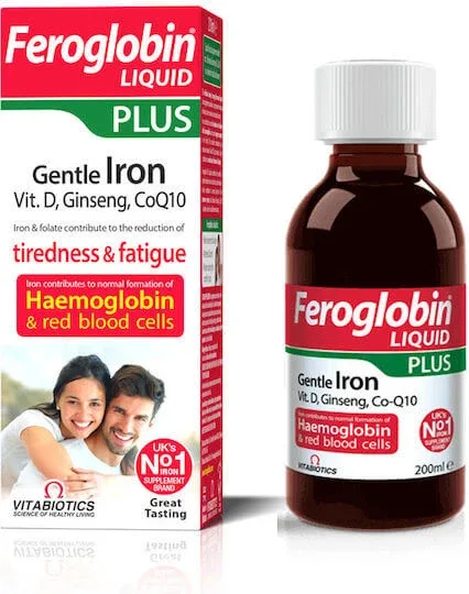 Vitabiotics Feroglobin Lichid Plus Fier Ușor, Vit D, Ginseng, CoQ10 Energie — preț și oferte