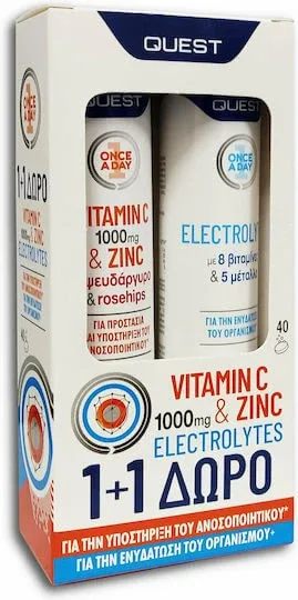 Quest Quest Vitamin C 1000mg & Zinc + Electrolytes Multivitamină Vitamina C 1000mg & Zinc + electroliți pentru Întărirea Sistemului Imunitar — preț și oferte