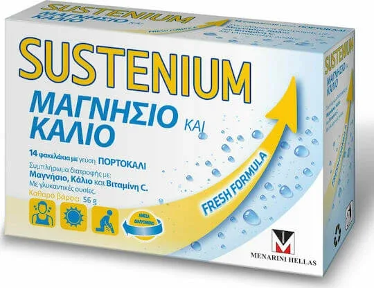 Menarini Sustenium Magneziu & Potasiu 14 Plicuri Aromă de Portocală — preț și oferte
