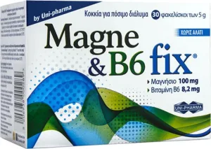 UNI-PHARMA Magne & B6 Fix 30 Plicuri Aromă Zmeură