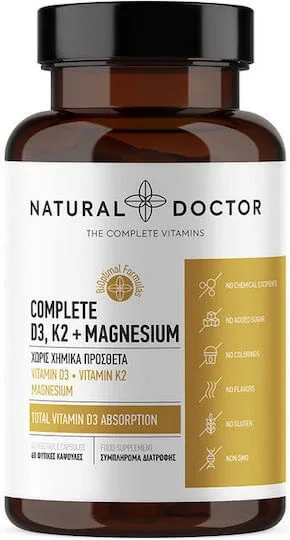 Natural Doctor Complete D3, K2 & Magnesium Vitamina pentru Întărirea Sistemului Imunitar & Sănătatea Oaselor 60 capsule veget — preț și oferte