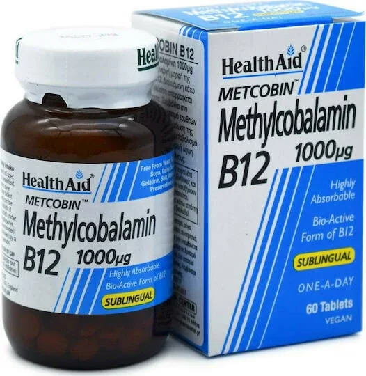 Health Aid Methylcobalamin Metcobin B12 Vitamina pentru Sănătatea Sistemului Nervos 1000mcg 60 Tablete — preț și oferte
