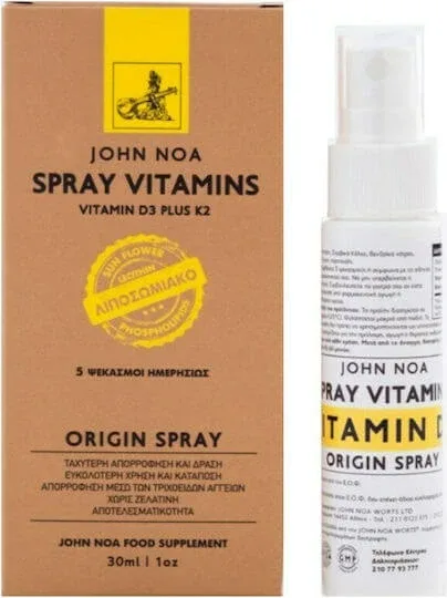 John Noa Origin Spray Vitamin D3 Plus K2 Vitamina pentru Întărirea Sistemului Imunitar & Sănătatea Oaselor 30ml — preț și oferte