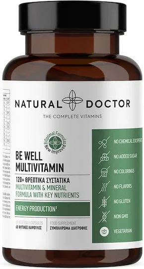 Natural Doctor Be Well Multivitamin Multivitamină pentru Energie, Întărirea Sistemului Imunitar & Părul 60 capsule veget — preț și oferte