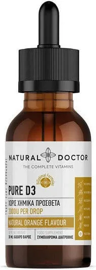 Natural Doctor Pure D3 Vitamina pentru Întărirea Sistemului Imunitar & Sănătatea Oaselor 2000iu 30ml — preț și oferte