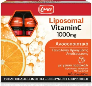 Lanes Liposomal Vitamin C Vitamina pentru Întărirea Sistemului Imunitar, Pielea & Acțiune Antioxidantă 1000mg Portocaliu 100ml
