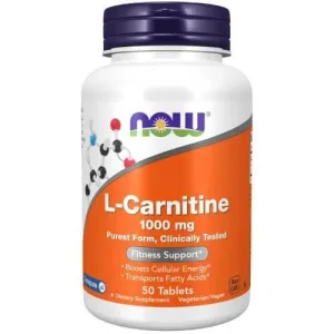 Now Foods, L-Carnitină 1000 mg, 50 comprimate
