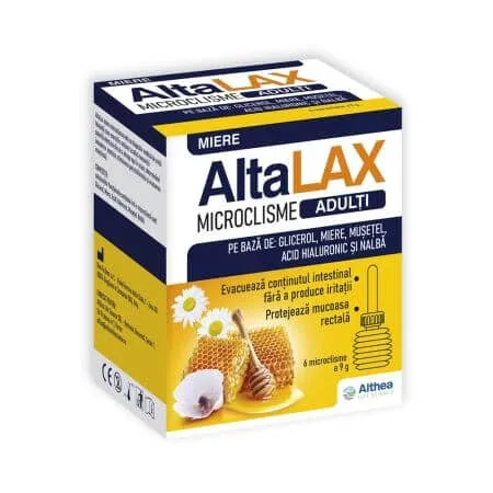 Microclisme pentru adulti cu Miere AltaLAX, 6 x 9 g, Althea Life Science — preț și oferte