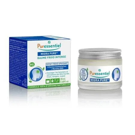 Balsam mentolat pentru dureri de cap Migra Pure Intense Cold, 20 ml, Puressentiel — preț și oferte