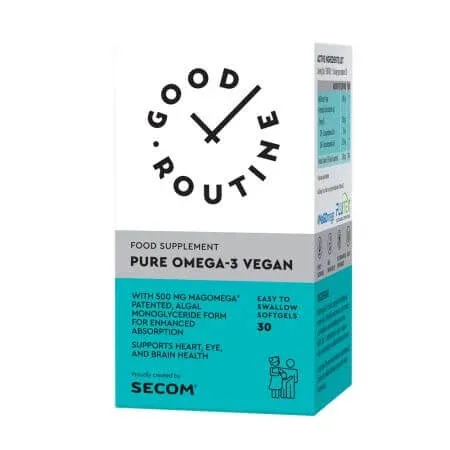 Pure Omega-3 Vegan Good Routine, 30 capsule gelatinoase moi, Secom — preț și oferte