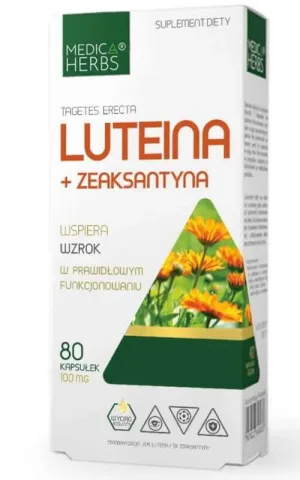 Luteină 20 mg + Zeaxantină 5 mg, 80 capsule Medica Herbs