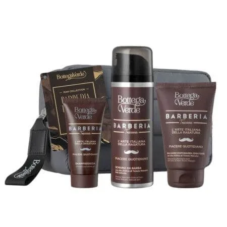 Set Sampon si gel de dus 2 in 1 hidratant 50 ml + Spuma de ras 200 ml + Balsam dupa ras 75 ml Barberia Toscana, Bottega Verde — preț și oferte
